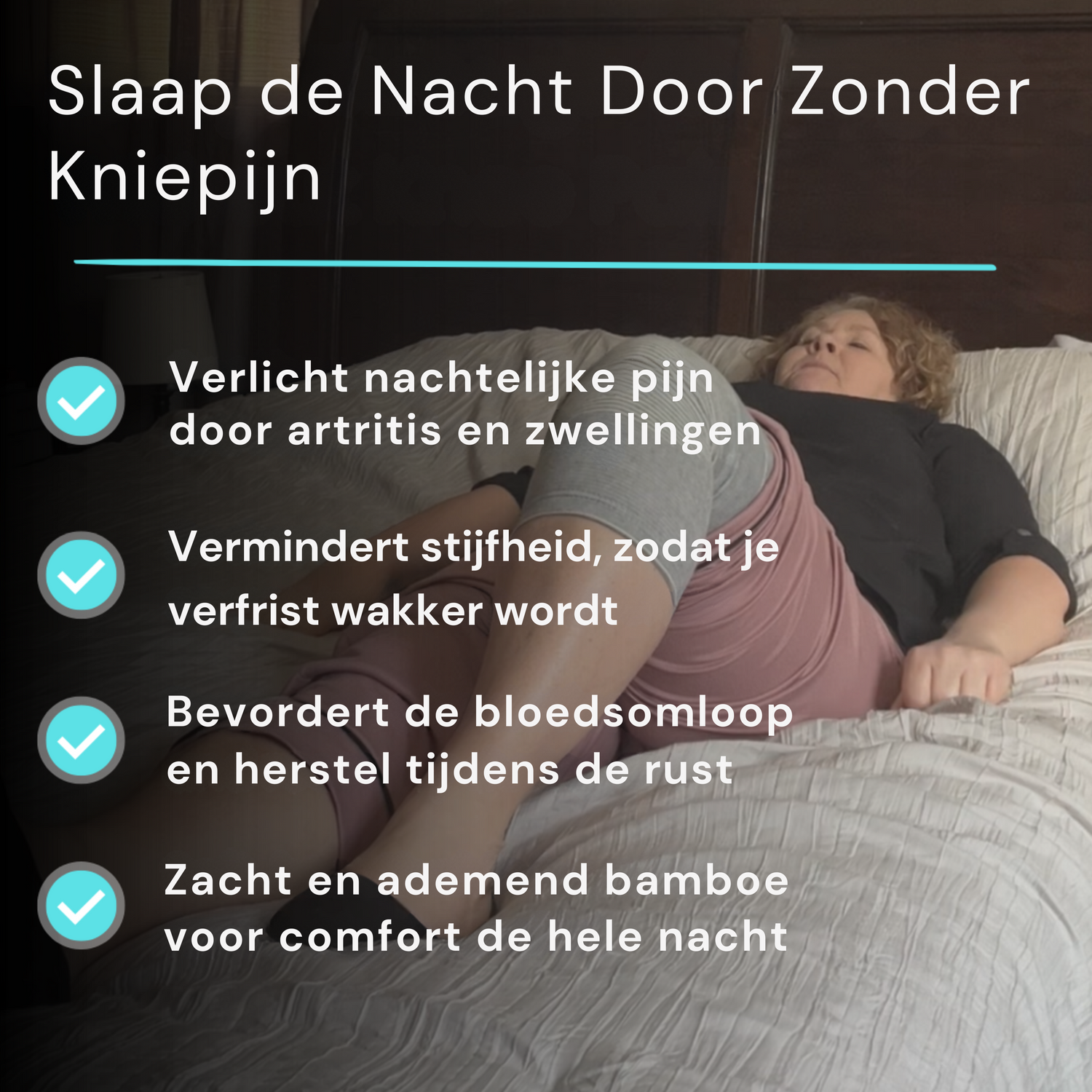 KneeRelief | Bamboe compressiebrace voor pijnvrije slaap